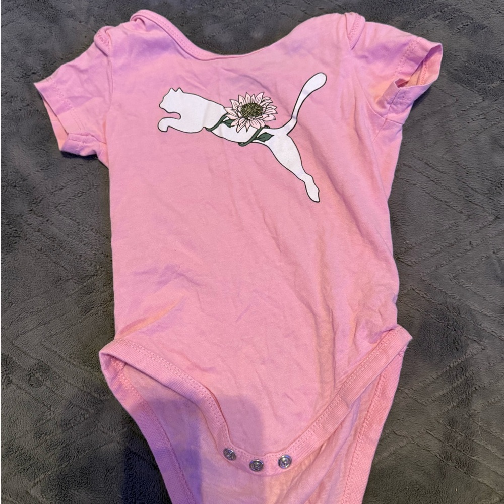 Puma Pink Floral Baby Bodysuit